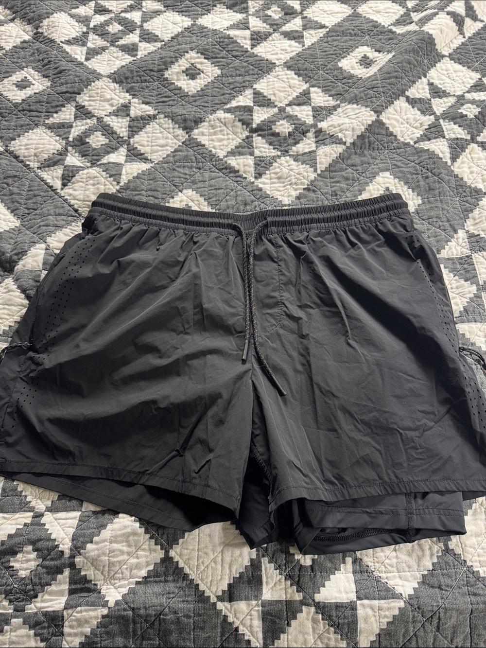 APC Men's Black Athletic Running Shorts with Drawstring